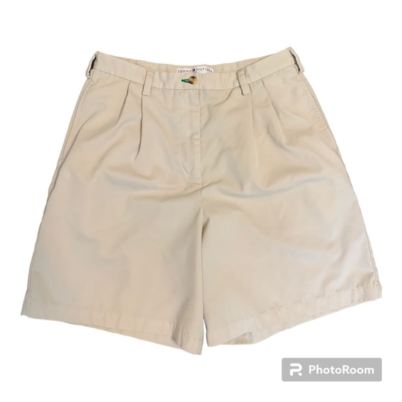 Y2k Tommy Hilfiger Golf shorts‎ Sz 12 High waisted Bermuda Athleisure Preppy - Picture 1 of 9